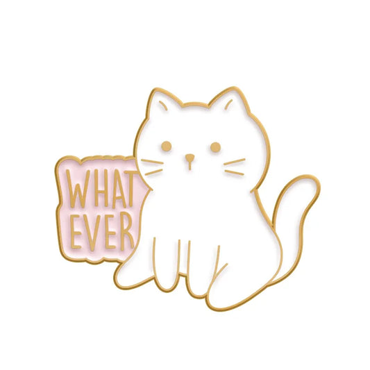 'Whatever' cat enamel pin