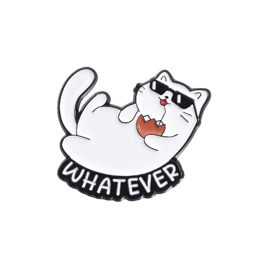 'Whatever' cat enamel pin