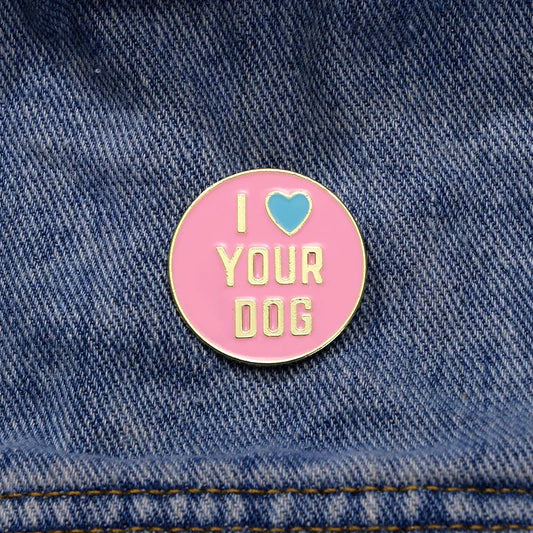 'I heart your dog' enamel pin
