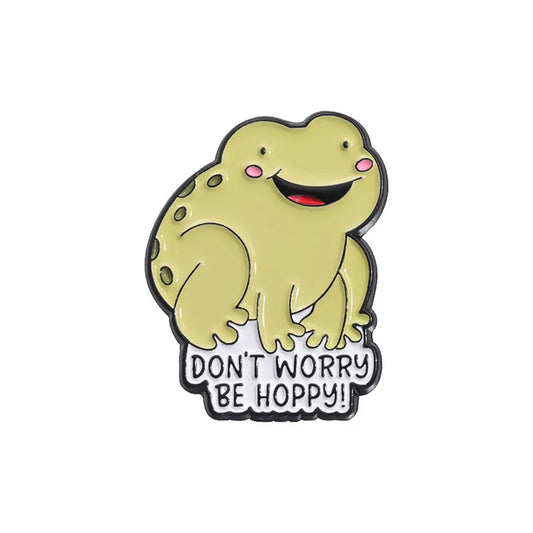'Don't worry be hoppy!' enamel pin
