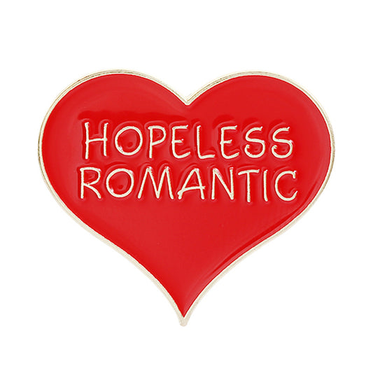 'Hopeless romantic' enamel pin
