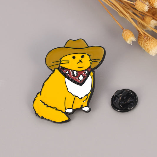 Cowboy cat enamel pin
