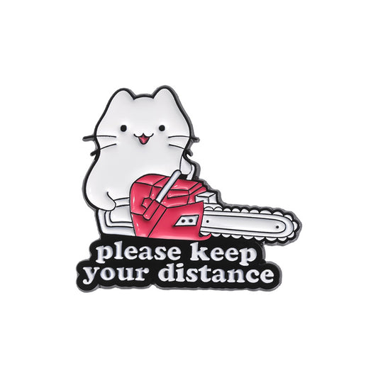 'please keep your distance' enamel pin