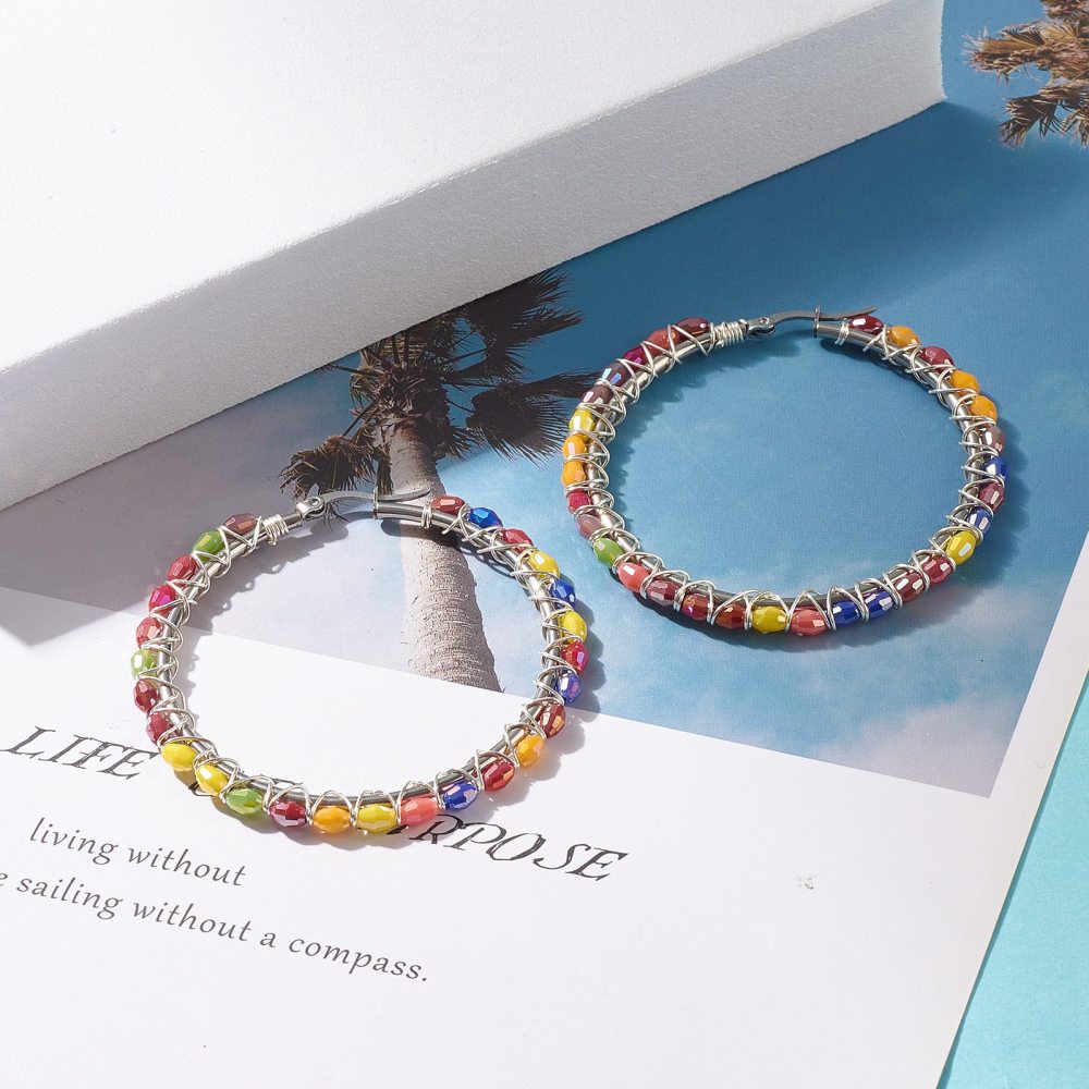 BEADED hoops
