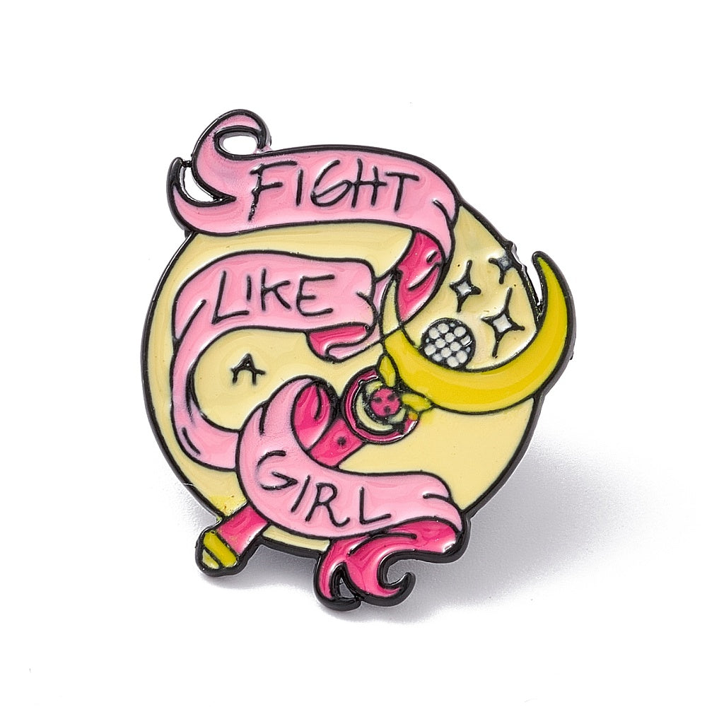 'Fight like a girl' enamel pin