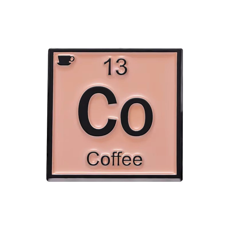 'Coffee' element enamel pin