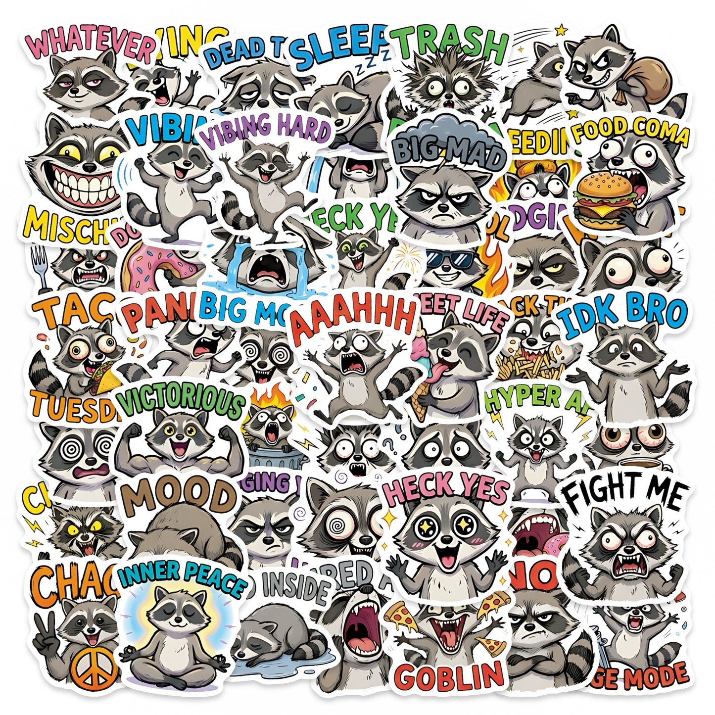 Sticker Pack - Racoon