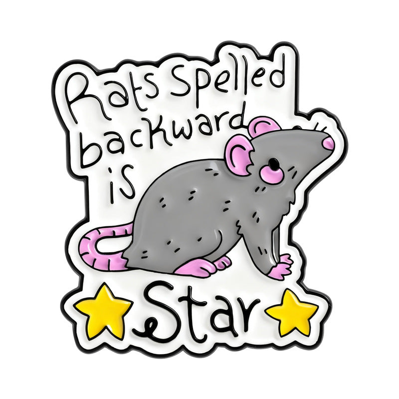 'Rats spelled backwards is star' enamel pin