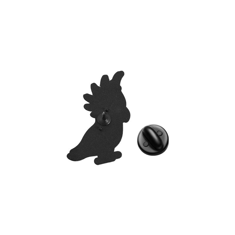 Cockatoo bird white enamel pin