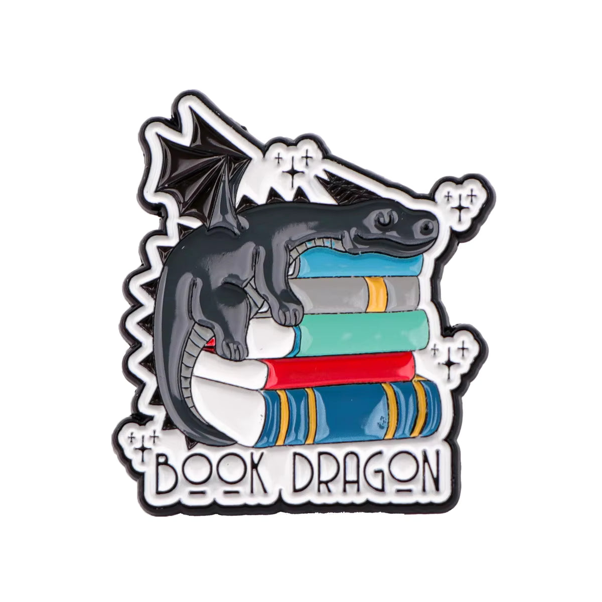 'Book dragon' enamel pin
