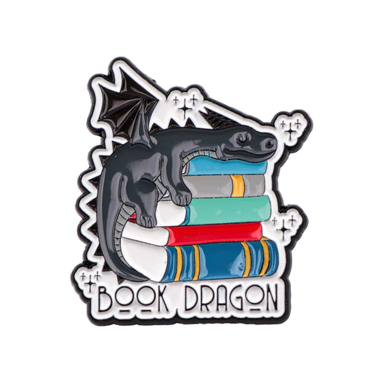 'Book dragon' enamel pin