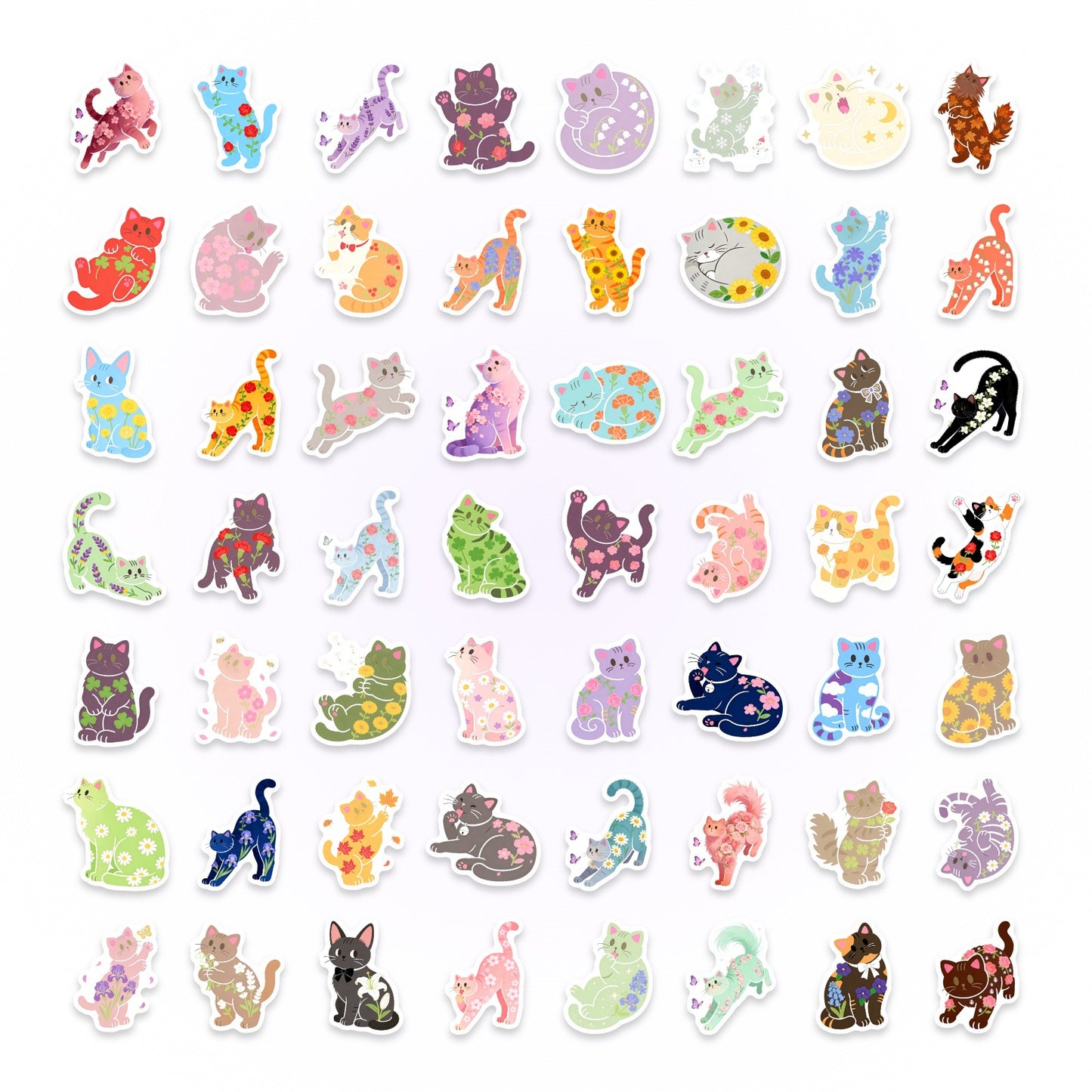 Sticker Pack - Flower Cats