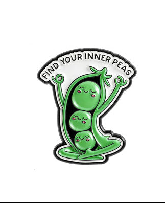 'Find your inner peas' enamel pin