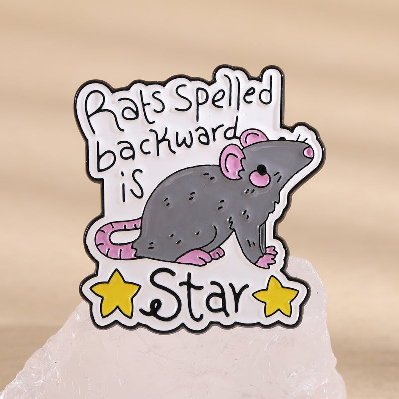 'Rats spelled backwards is star' enamel pin