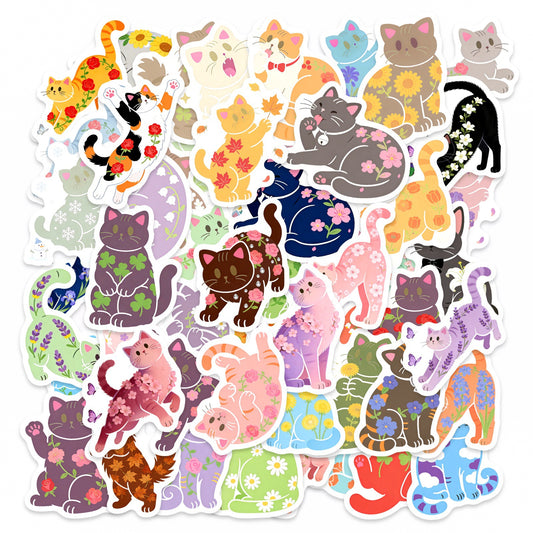 Sticker Pack - Flower Cats