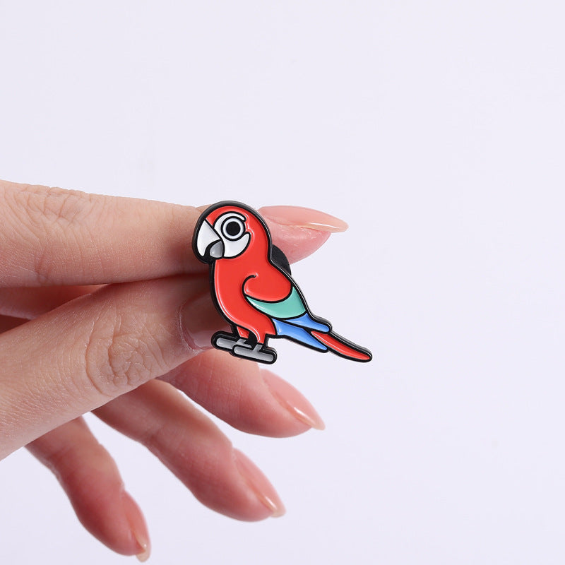 Crimson rosella bird enamel pin