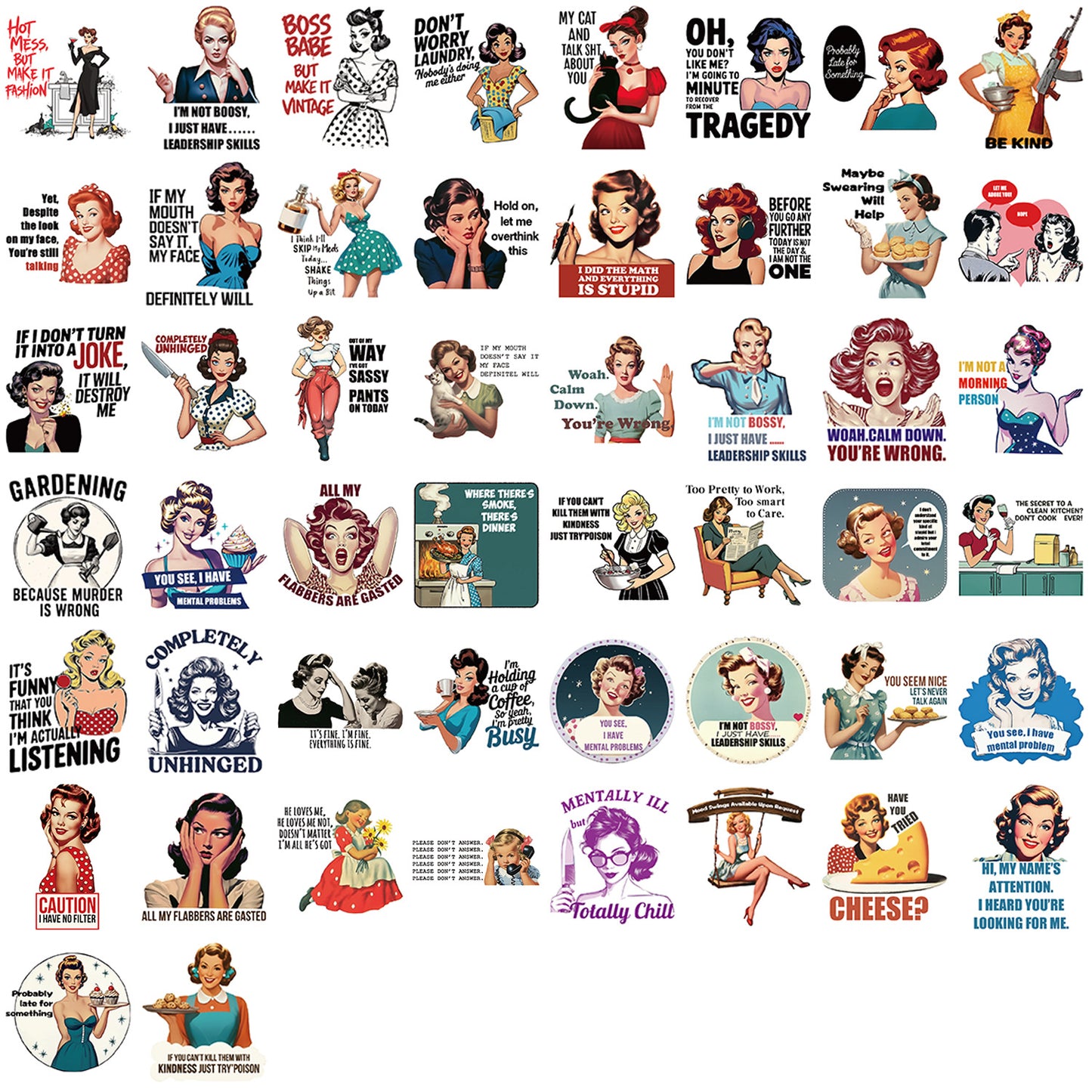 Sticker Pack - Vintage Girl