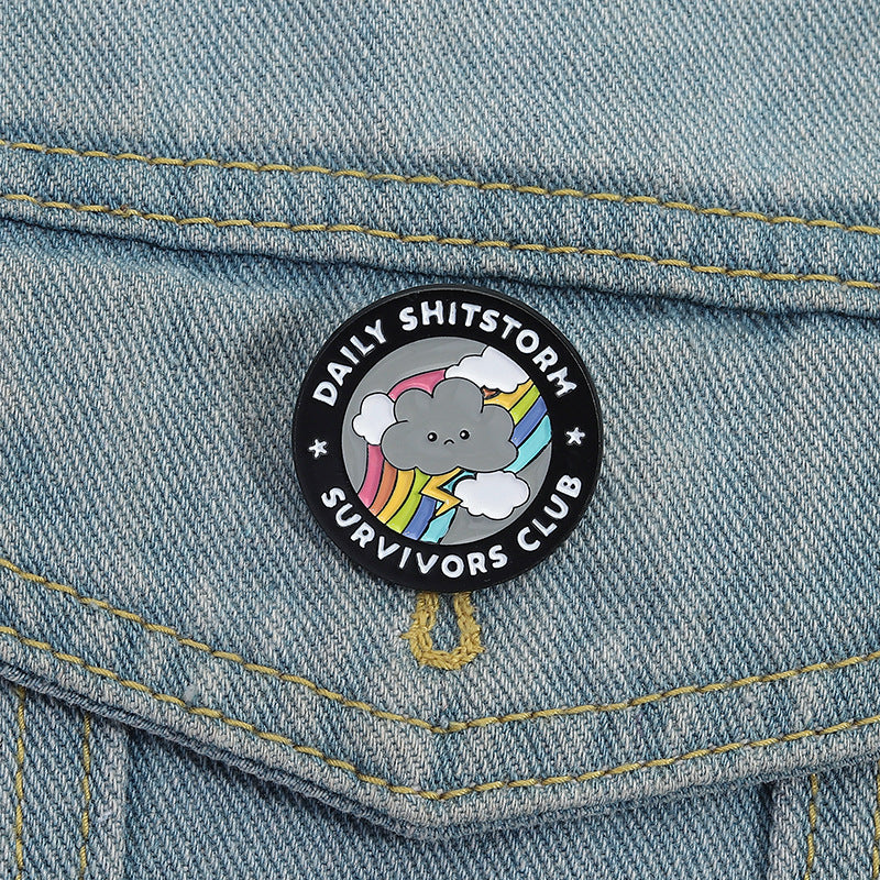 'Daily shitstorm survivors club' enamel pin