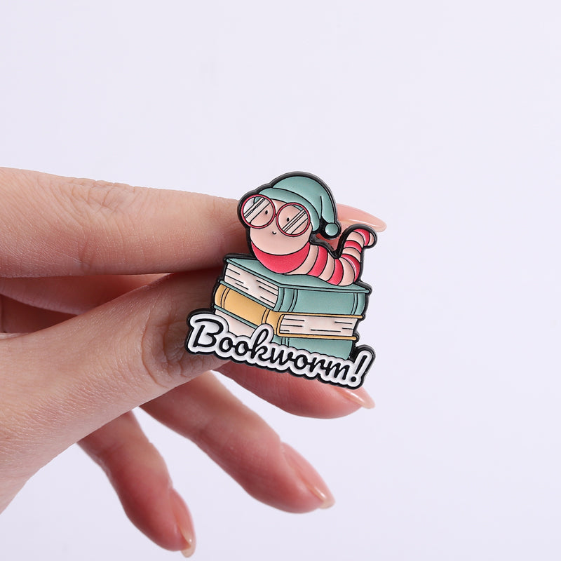 'Bookworm' enamel pin