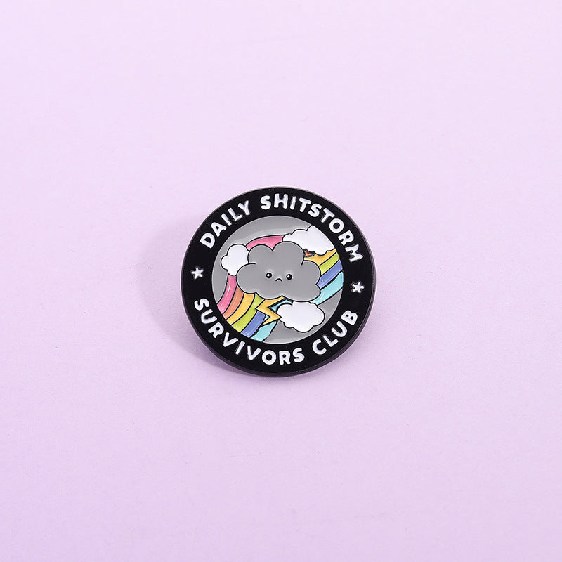 'Daily shitstorm survivors club' enamel pin