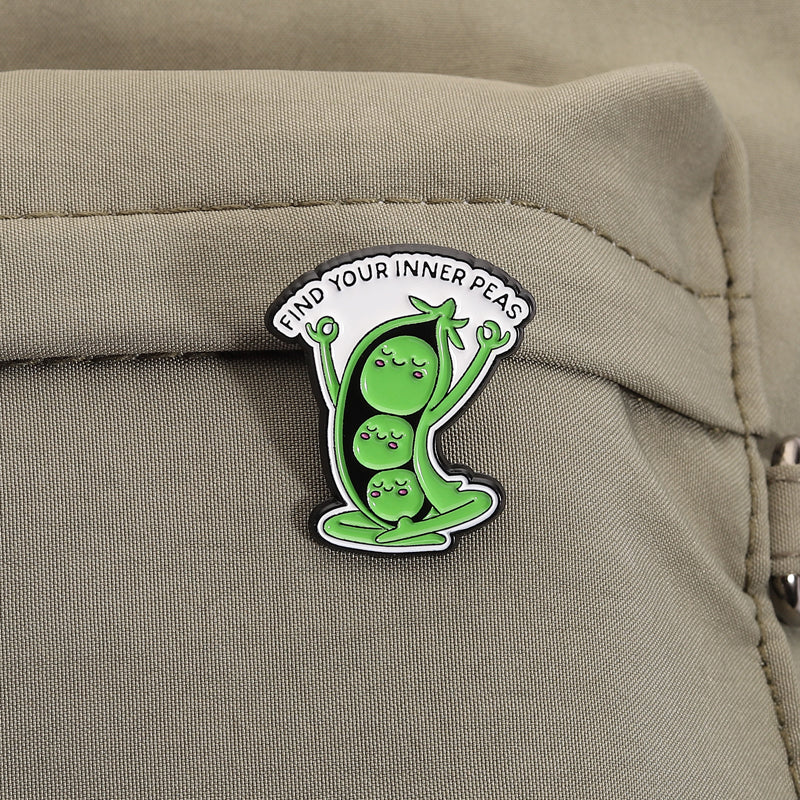 'Find your inner peas' enamel pin