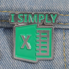'I simply excel' enamel pin