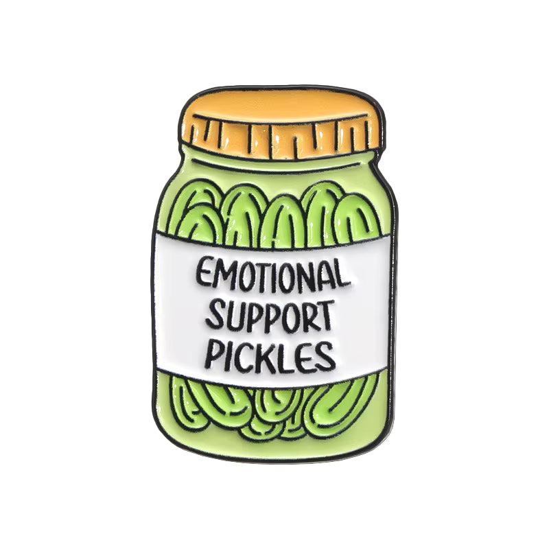 'Emotional support pickles' enamel pin