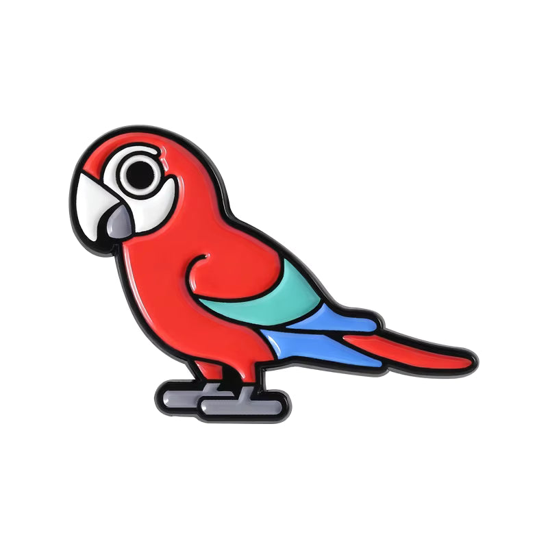 Crimson rosella bird enamel pin