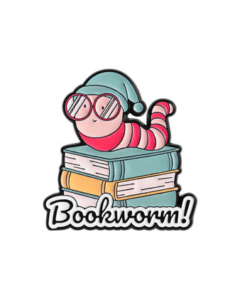 'Bookworm' enamel pin