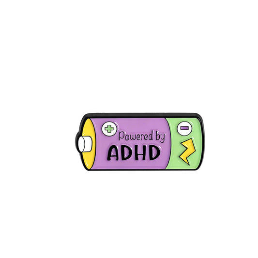 'Powered by ADHD' enamel pin