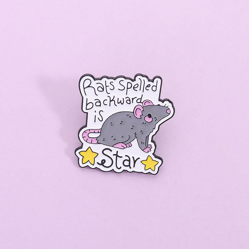 'Rats spelled backwards is star' enamel pin