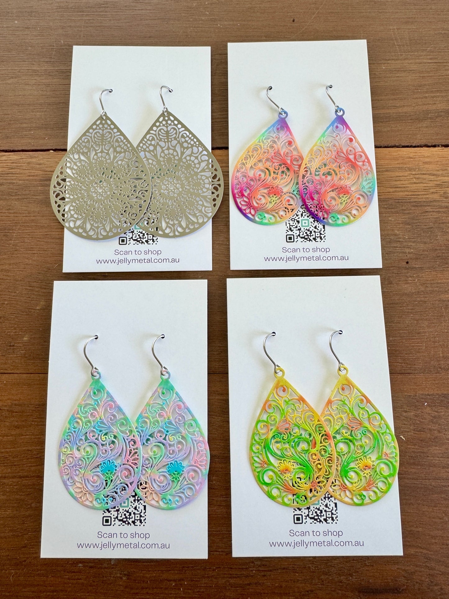 Earring pack #8 - rainbow teardrops