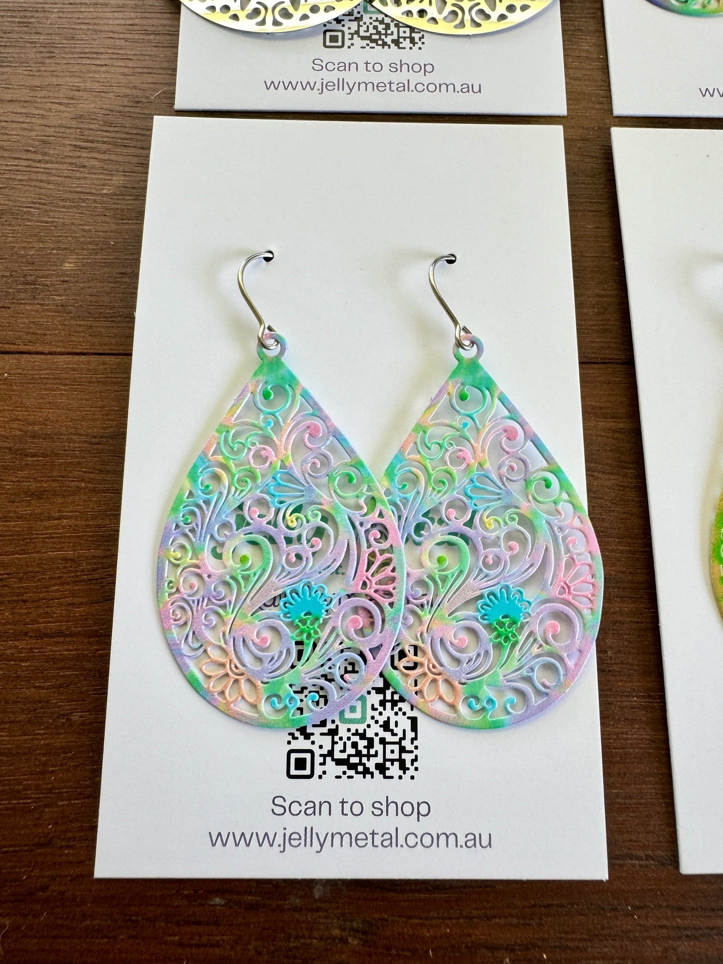 Earring pack #8 - rainbow teardrops