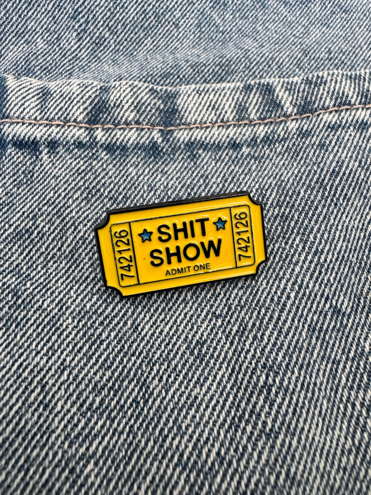 Shit Show Button 'Shit show' ticket enamel pin – Jelly Metal