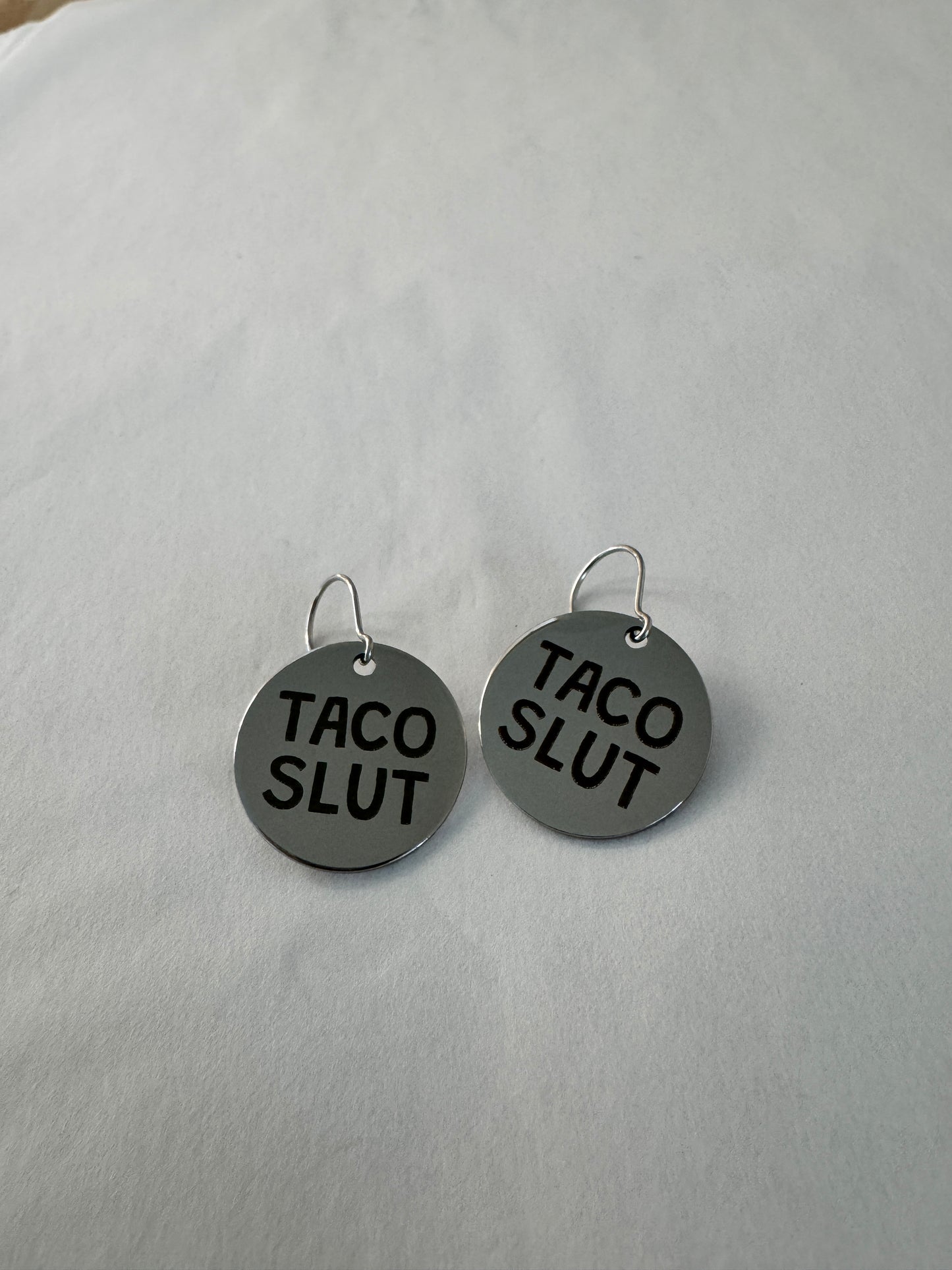 🌮 TACO SLUT – Stainless Steel Earrings