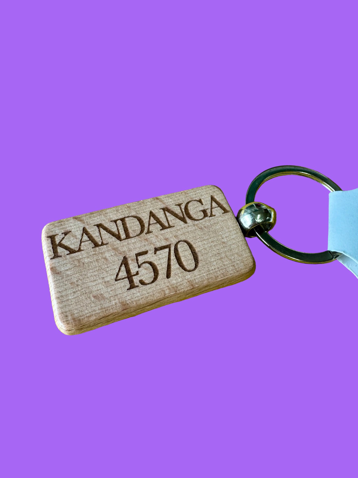 WHOLESALE 10 x Custom Laser Engraved Wooden Keyring – Town Name & Postcode