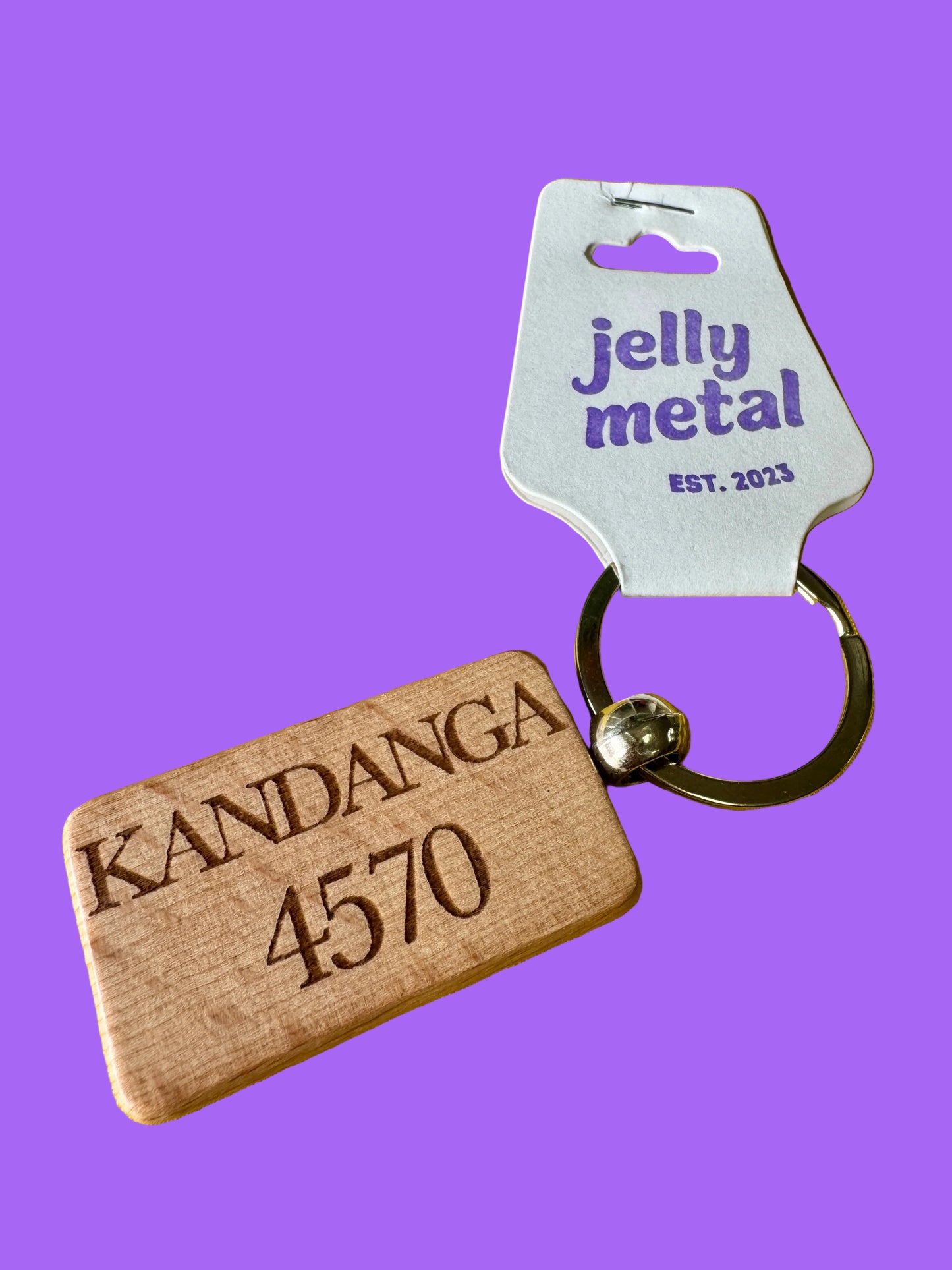 WHOLESALE 10 x Custom Laser Engraved Wooden Keyring – Town Name & Postcode
