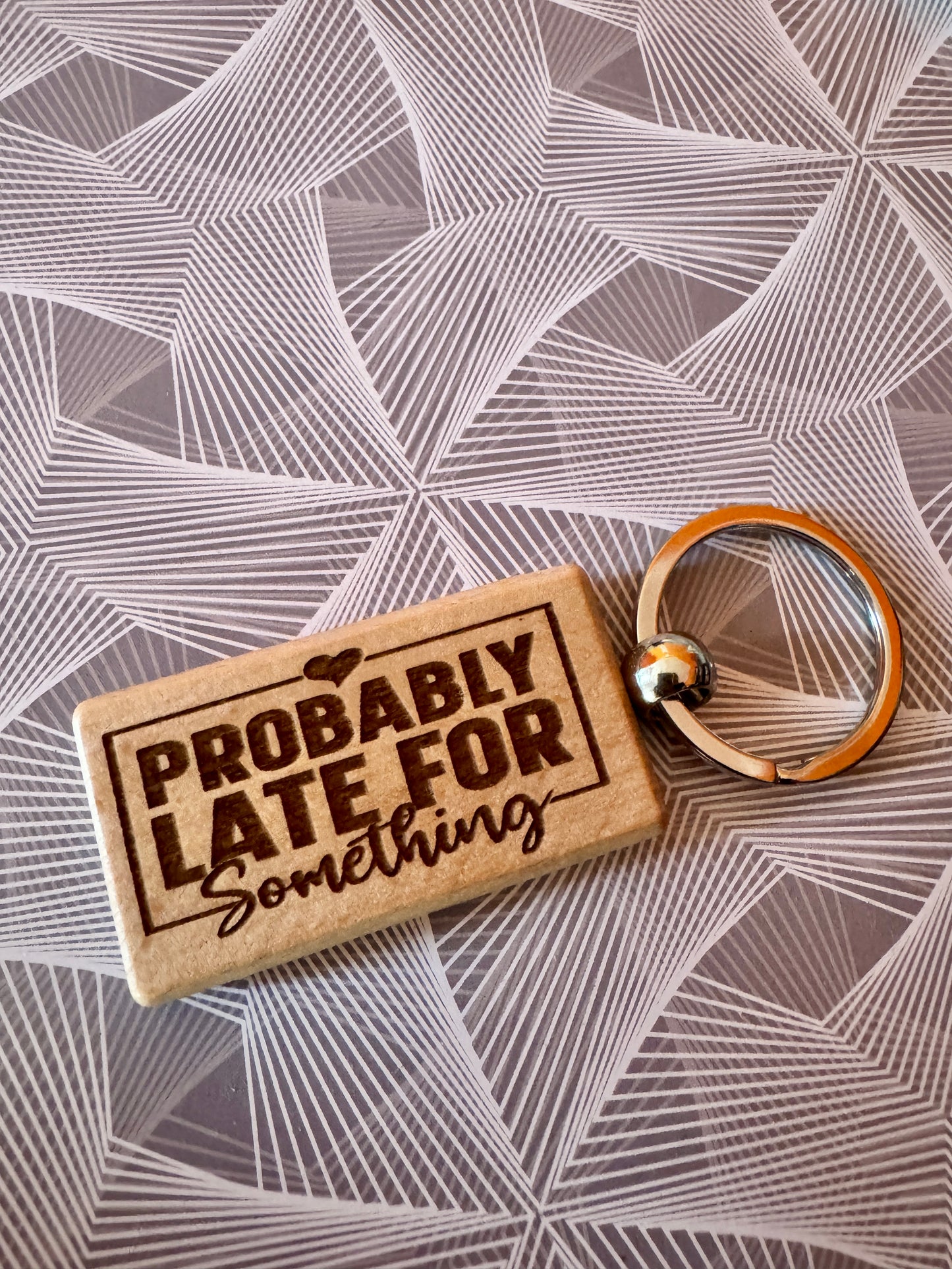Probably late for something - Wooden Keyring