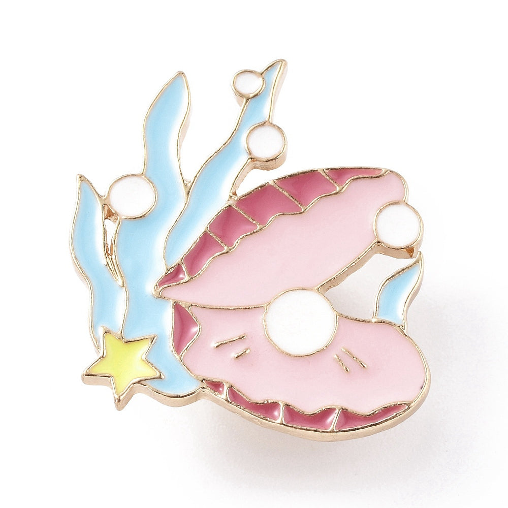 Pearl shell in the sea donut enamel pin – Jelly Metal