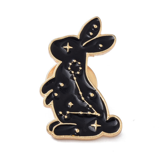 Star sign 'pisces' bunny rabbit enamel pin