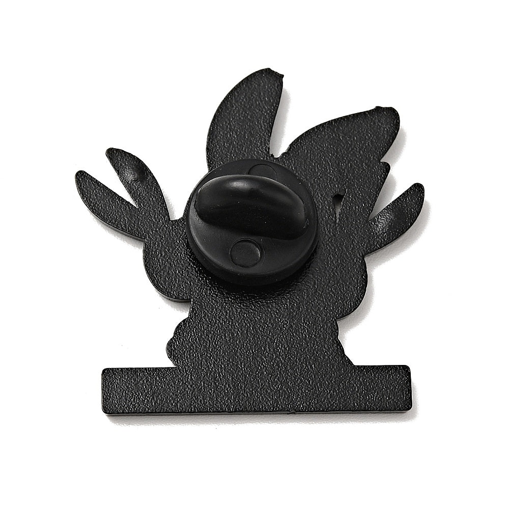 Rabbit 'I run with scissors' enamel pin