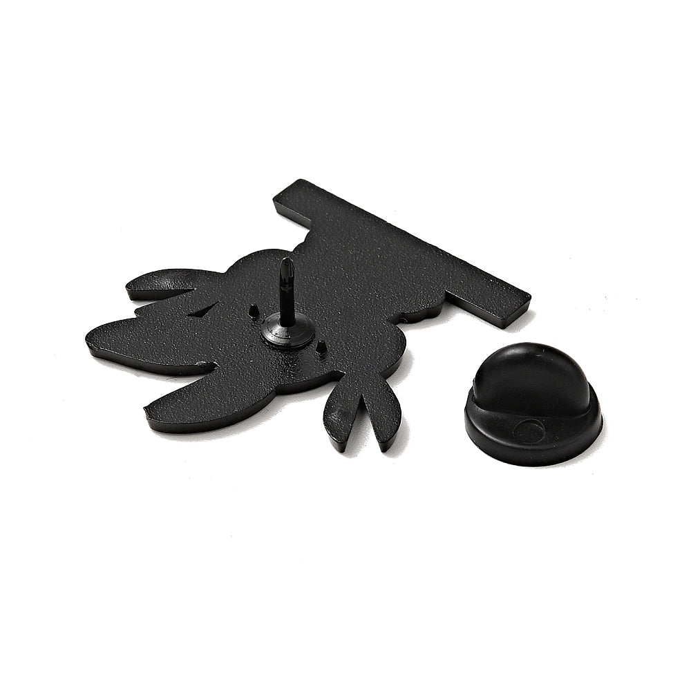 Rabbit 'I run with scissors' enamel pin