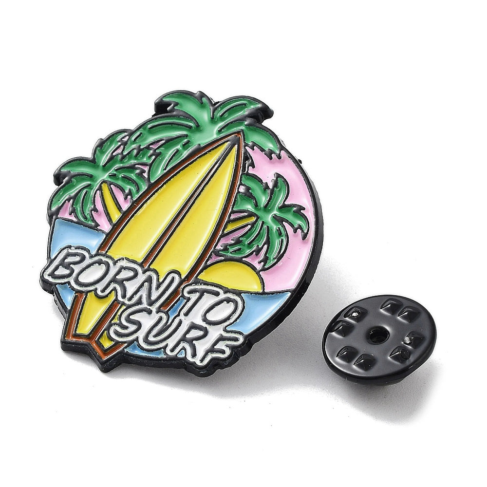 'Born to surf' enamel pin