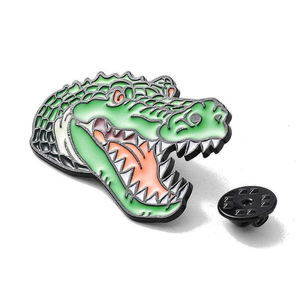 Alligator Pin Crocodile alligator head enamel pin – Jelly Metal