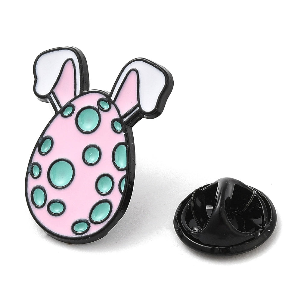 Easter egg bunny rabbit ears enamel pin