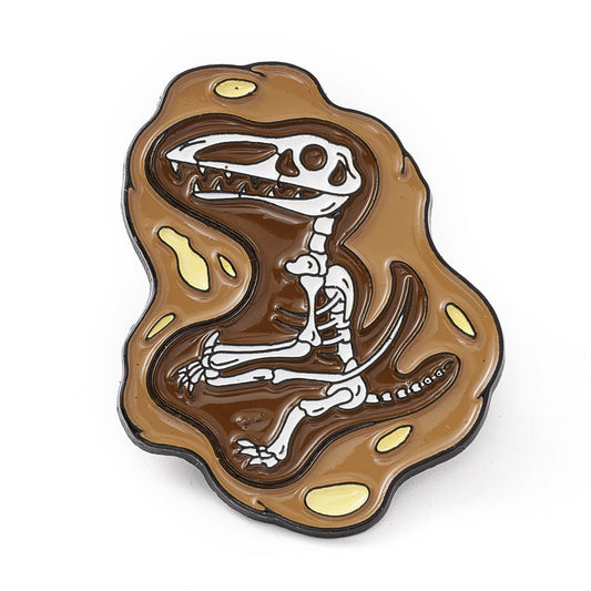 Dinosaur fossil pterodactyl enamel pin