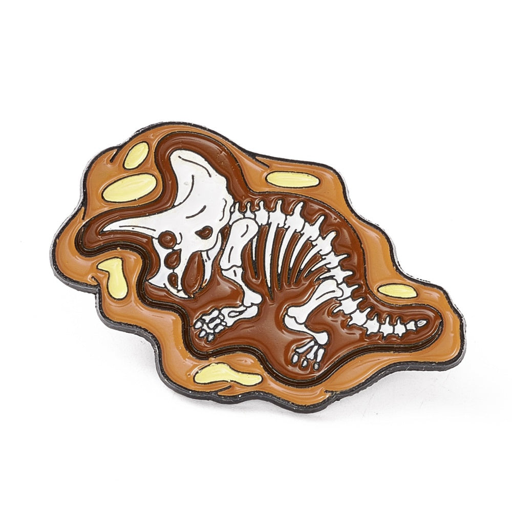 Dinosaur fossil triceratops enamel pin