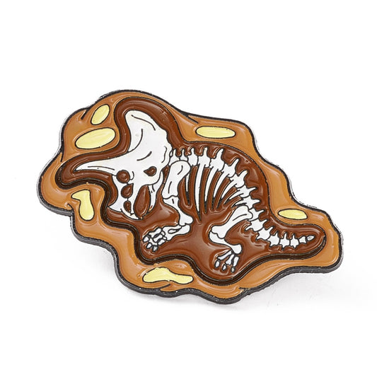 Dinosaur fossil triceratops enamel pin
