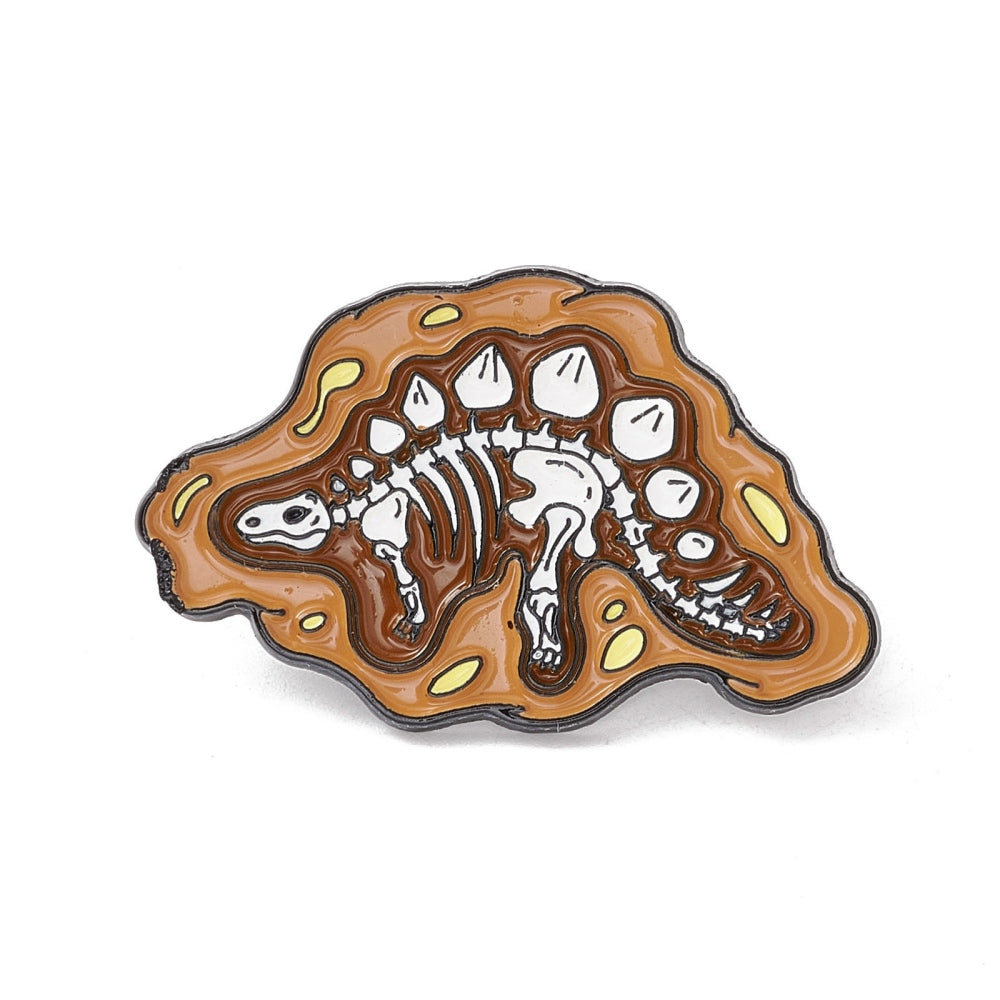 Dinosaur fossil stegosaurus enamel pin
