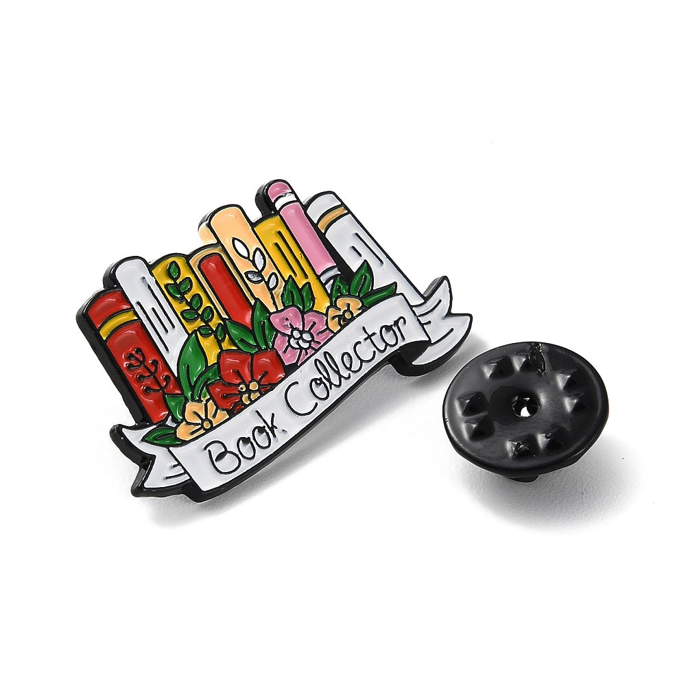 'Book collector' enamel pin